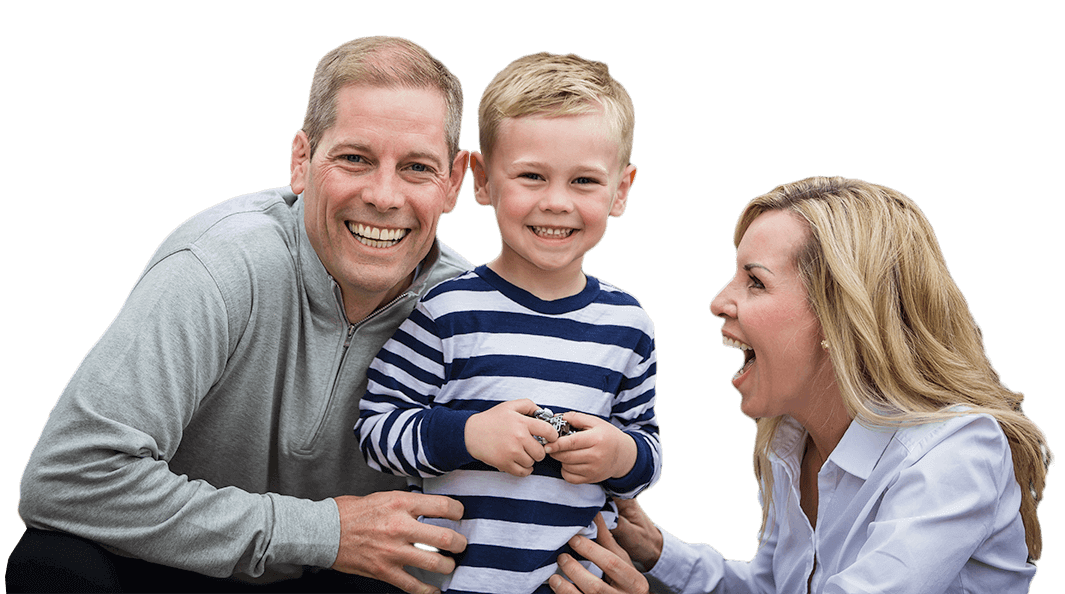 Smiling mother father and child after family dentistry visit