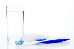 toothbrush and water